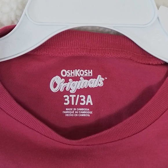 Oshkosh Long Sleeve Cotton Tee Girl's Size 3T in Pink w/ Graphic Design - Picture 10 of 10